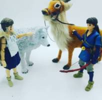 San with wolf-god and Ashitaka with Yakul from Princess Mononoke (Anime)  Custom Action Figure