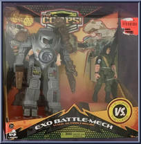 Exo Battle-Mech (Gray) from Corps! - Exo manufactured by Lanard Toys [Front]