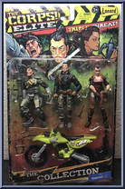 Triple Threat (Green Bike) from Corps! - Elite manufactured by Lanard Toys [Front]