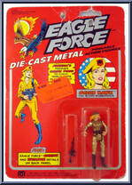 Goldie Hawk (The Blond Bombadier) from Eagle Force - Carded manufactured by Mego [Front]