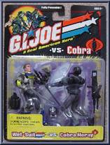 Wet-Suit vs. Cobra Moray (Black) from G.I. Joe vs. Cobra - Basic Series manufactured by Hasbro [Front]