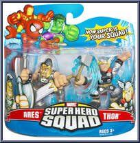 Ares & Thor from Marvel Super Hero Squad - Series  9 manufactured by Hasbro [Front]