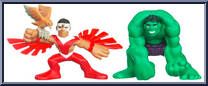 Falcon (Super Hero) & Hulk from Marvel Super Hero Squad - Series 20 manufactured by Hasbro [Loose]