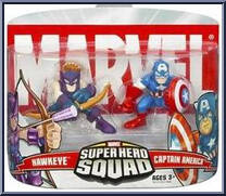 Hawkeye & Captain America from Marvel Super Hero Squad - Series  1 manufactured by Hasbro [Front]