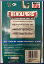 Jeff Bagwell from MLB Headliners - 1999 Season manufactured by Corinthian [Back]