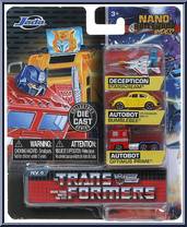 Starscream / Bumblebee / Optimus Prime from Nano Hollywood Rides - Transformers manufactured by Jada Toys [Front]