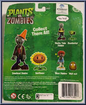 Disco Zombie & Wall-nut from Plants vs Zombies - Fun-Dead Figures manufactured by Jazwares [Back]