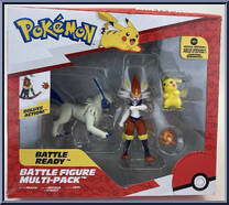 Pikachu / Cinderace (Pyrobut) / Absol from Pokemon - Battle Figure Multi-Packs manufactured by Jazwares [Front]