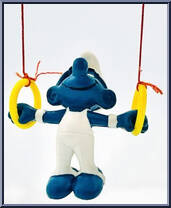 Gymnast Smurf (Rings) from Smurfs - Super Smurfs manufactured by Peyo [Loose]