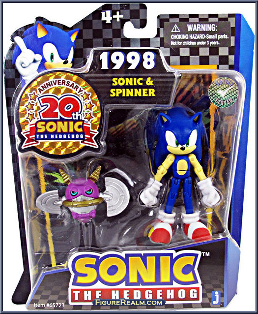 Sonic & Spinner - Sonic the Hedgehog - 20th Anniversary - 3" Scale -  Jazwares Action Figure