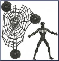 Spider-Man (Black Costume) (Wall Hanging Web) - Spectacular Spider-Man ( Animated) - Basic Series - Hasbro Action Figure