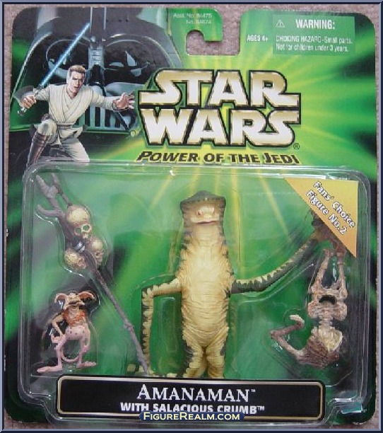 Amanaman with Salacious Crumb - Star Wars - Power of the Jedi - Deluxe  Figures - Kenner Action Figure