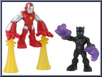 Black Panther & Iron Man from Super Hero Adventures - 2-Packs manufactured by Hasbro [Loose]