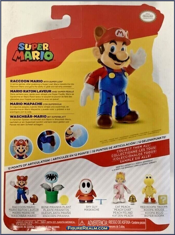 Raccoon Mario - Super Mario - Basic Series - Jakks Pacific Action Figure