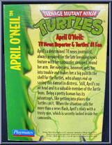 April O' Neil (Wacky Weapons) [Reissue] from Teenage Mutant Ninja Turtles - 1994 - Basic Figures (with Cards) manufactured by Playmates [Card]