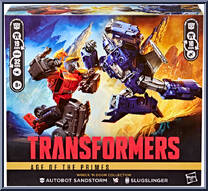 Sandstorm vs Slugslinger from Transformers - Age of the Primes - Wreck 'N Doom Collection manufactured by Hasbro [Front]