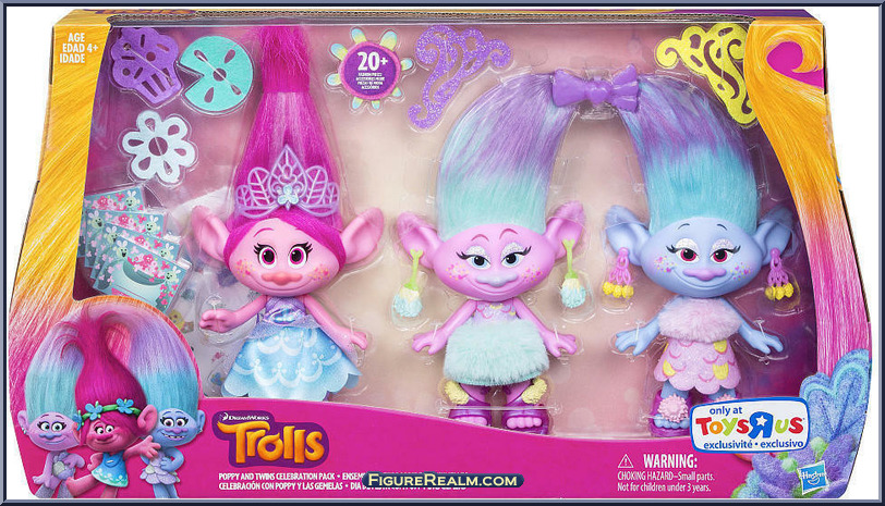 Poppy and Twins Celebration Pack (Toys R Us) - Trolls Movie - Mini ...