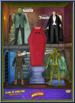 4-Pack Action Figure & Dracula's Coffin from Universal Monsters - LootCrate Crypt Club manufactured by Neca [Front]