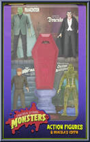 4-Pack Action Figure & Dracula's Coffin from Universal Monsters - LootCrate Crypt Club manufactured by Neca [Front]