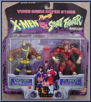Cyclops vs. M. Bison from Video Game Super Stars Presents - X-Men vs. Street Fighter - Series 1 manufactured by Toy Biz [Front]