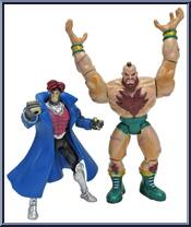 Gambit vs. Zangief from Video Game Super Stars Presents - X-Men vs. Street Fighter - Series 2 manufactured by Toy Biz [Loose]