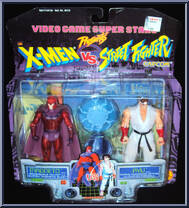 Magneto vs. Ryu from Video Game Super Stars Presents - X-Men vs. Street Fighter - Series 1 manufactured by Toy Biz [Front]