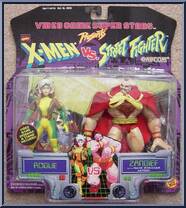 Rogue vs. Zangief from Video Game Super Stars Presents - X-Men vs. Street Fighter - Series 2 manufactured by Toy Biz [Front]