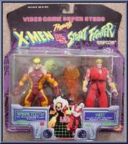 Sabretooth vs. Ken from Video Game Super Stars Presents - X-Men vs. Street Fighter - Series 1 manufactured by Toy Biz [Front]