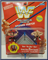 Bret "Hitman" Hart vs. Stone Cold Steve Austin from WWF - Grudge Match manufactured by Playmates [Front]