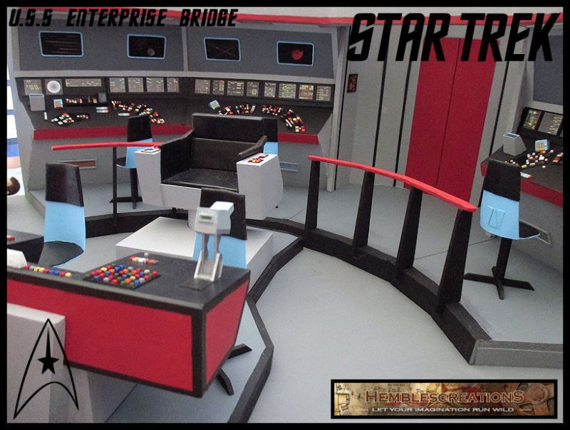 Enterprise Bridge Ncc 1701 Star Trek Custom Diorama Playset