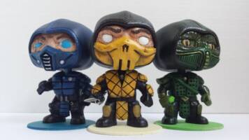 3 Mortal Kombat Ninjas (Scorpion, Sub Zero and Reptile) (Funko Pop!) Custom Action Figure