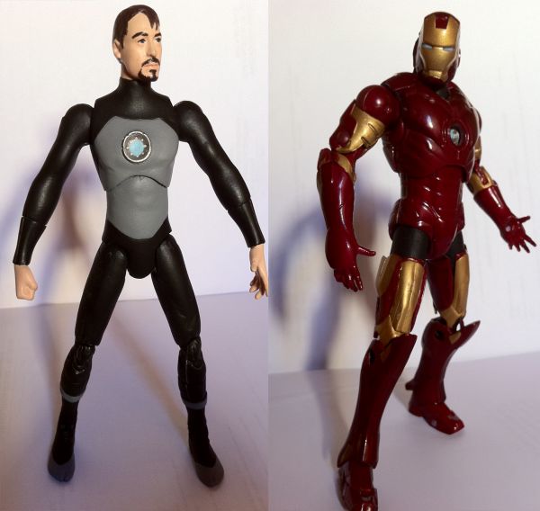 Tony Stark under Suit Armor - Ironman Mark III Removable Armor Ironman  Movie Marvel Figure (Iron Man) Custom Action Figure