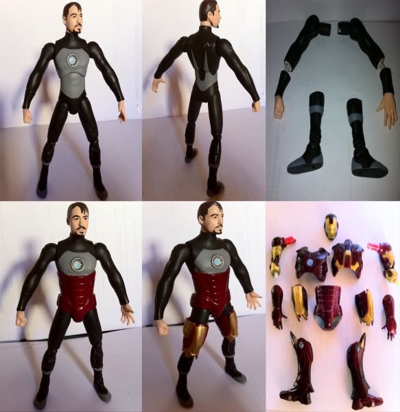 Tony Stark under Suit Armor - Ironman Mark III Removable Armor Ironman  Movie Marvel Figure (Iron Man) Custom Action Figure